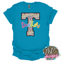 TEACHER LEOPARD T-SHIRT