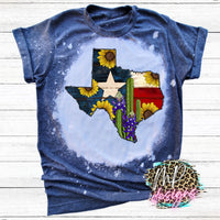 TEXAS SUNFLOWER BLEACHED T-SHIRT