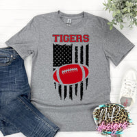 TIGERS FLAG FOOTBALL RED T-SHIRT