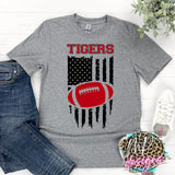 TIGERS FLAG FOOTBALL RED T-SHIRT
