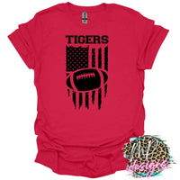TIGERS FLAG FOOTBALL RED T-SHIRT