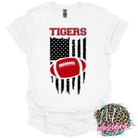 TIGERS FLAG FOOTBALL RED T-SHIRT