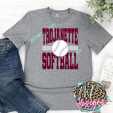TROJANETTE SOFTBALL STRIPES