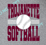 TROJANETTE SOFTBALL STRIPES