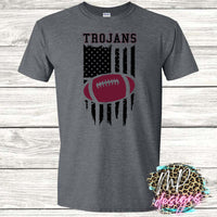 TROJANS FLAG FOOTBALL MAROON T-SHIRT
