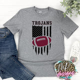 TROJANS FLAG FOOTBALL MAROON T-SHIRT