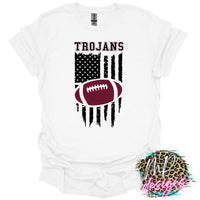 TROJANS FLAG FOOTBALL MAROON T-SHIRT