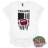 TROJANS FLAG FOOTBALL MAROON T-SHIRT