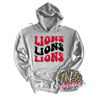 LIONS WAVY RETRO RED LONG SLEEVE/SWEATSHIRT