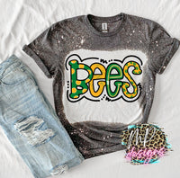 ACADEMY BEES BUBBLE LETTERS BLEACHED T-SHIRT