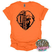 BADGERS MASCOT FOOTBALL ORANGE T-SHIRT