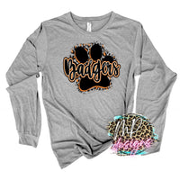 BADGERS PAW ORANGE LONG SLEEVE/SWEATSHIRT