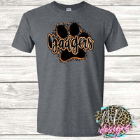 BADGERS PAW ORANGE T-SHIRT