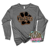 BADGERS PAW ORANGE LONG SLEEVE/SWEATSHIRT