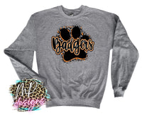 BADGERS PAW ORANGE LONG SLEEVE/SWEATSHIRT