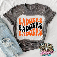 BADGERS WAVY RETRO ORANGE T-SHIRT
