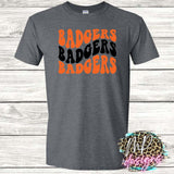 BADGERS WAVY RETRO ORANGE T-SHIRT
