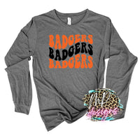 BADGERS WAVY RETRO ORANGE LONG SLEEVE/SWEATSHIRT