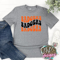 BADGERS WAVY RETRO ORANGE T-SHIRT