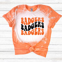 BADGERS WAVY RETRO ORANGE T-SHIRT