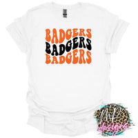 BADGERS WAVY RETRO ORANGE T-SHIRT