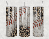 BASEBALL DISTRESSED LEOPARD 20 OZ TUMBLER