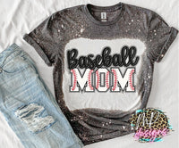 BASEBALL MOM STITCHES BLEACHED T-SHIRT