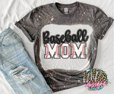 BASEBALL MOM STITCHES BLEACHED T-SHIRT