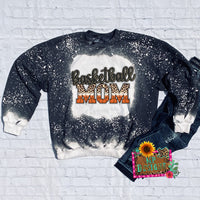 BASKETBALL MOM HALF LEOPARD BLEACHED SWEATSHIRT