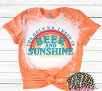 BEER AND SUNSHINE BLEACHED T-SHIRT
