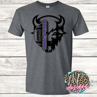 BUFFALOES FOOTBALL MASCOT PURPLE T-SHIRT