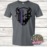BUFFALOES FOOTBALL MASCOT PURPLE T-SHIRT