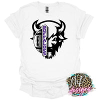 BUFFALOES FOOTBALL MASCOT PURPLE T-SHIRT