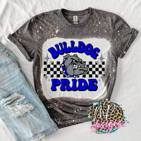 BULLDOG PRIDE CHECKERED ROYAL T-SHIRT