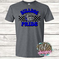 BULLDOG PRIDE CHECKERED ROYAL T-SHIRT