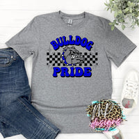 BULLDOG PRIDE CHECKERED ROYAL T-SHIRT