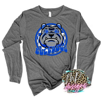 BULLDOGS PREPPY MASCOT ROYAL LONG SLEEVE/SWEATSHIRT