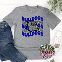 BULLDOGS WAVY GLITTER ROYAL T-SHIRT