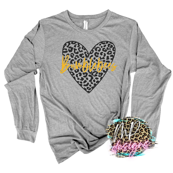 BUMBLEBEES LEOPARD HEART LONG SLEEVE/SWEATSHIRT
