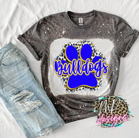 COVE BULLDOGS PAW BLEACHED T-SHIRT