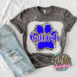 COVE BULLDOGS PAW BLEACHED T-SHIRT