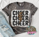 CHEER LEOPARD BOLT BLEACHED T-SHIRT