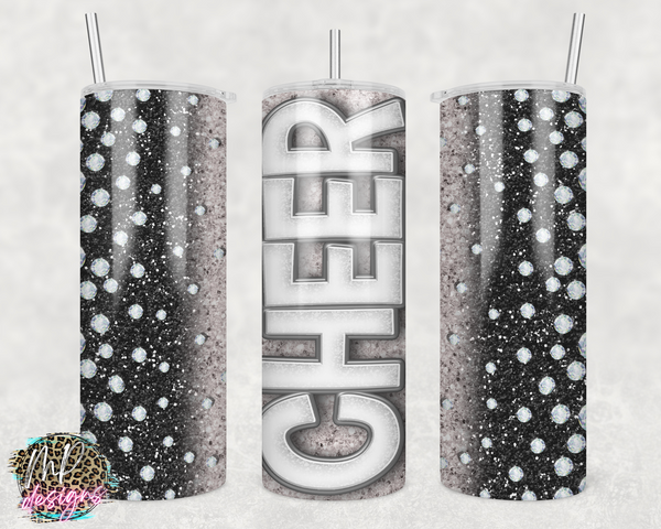 CHEER BLACK-SILVER GALAXY 20 OZ TUMBLER