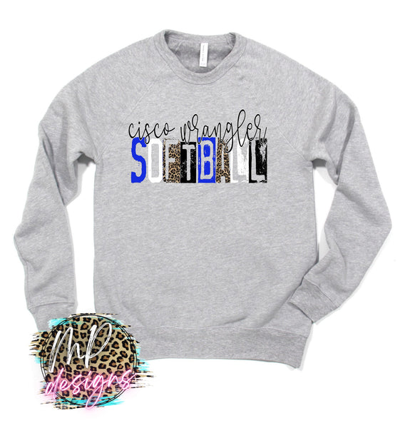 CISCO WRANGLER SOFTBALL GRUNGE SWEATSHIRT