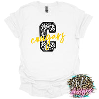 COUGARS C LEOPARD YELLOW T-SHIRT