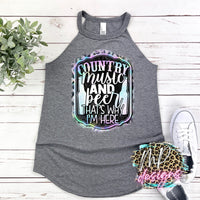 COUNTRY MUSIC AND BEER TANK TOP