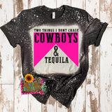 COWBOYS AND TEQUILA BLEACHED T-SHIRT