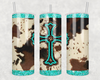 CROSS TURQUOISE COWHIDE 20 OZ TUMBLER
