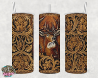 DEER LEATHER 20 OZ TUMBLER