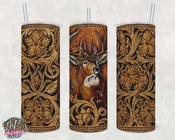 DEER LEATHER 20 OZ TUMBLER